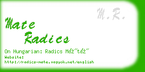 mate radics business card